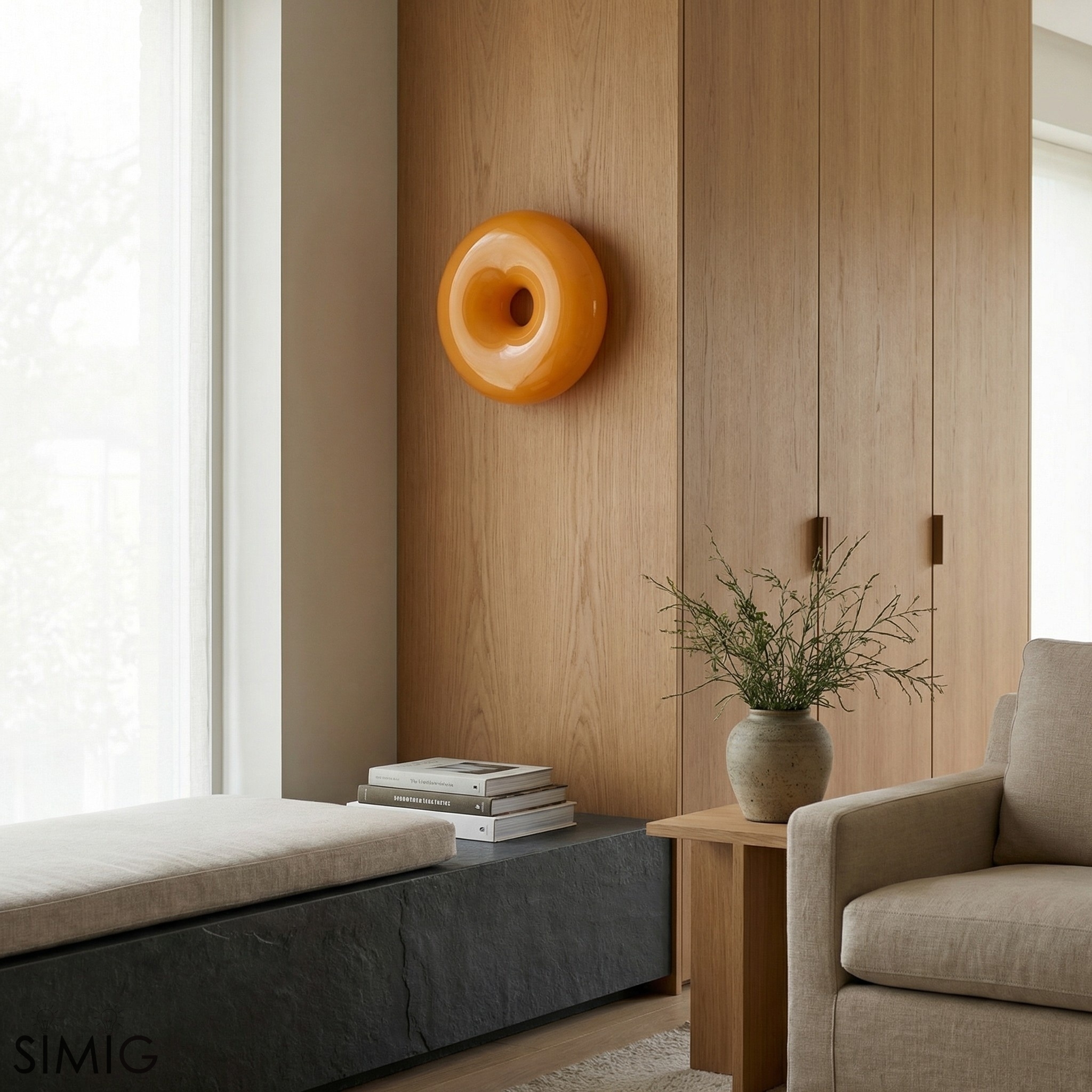 Glass Donut Table Wall Lamp - Bauhaus Style Accent Light Fixture S77