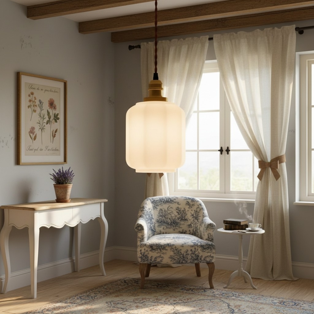 Glassora Creative Glass Lantern Pendant Lamp - Stylish Hanging Light for Kitchen or Bedroom U15