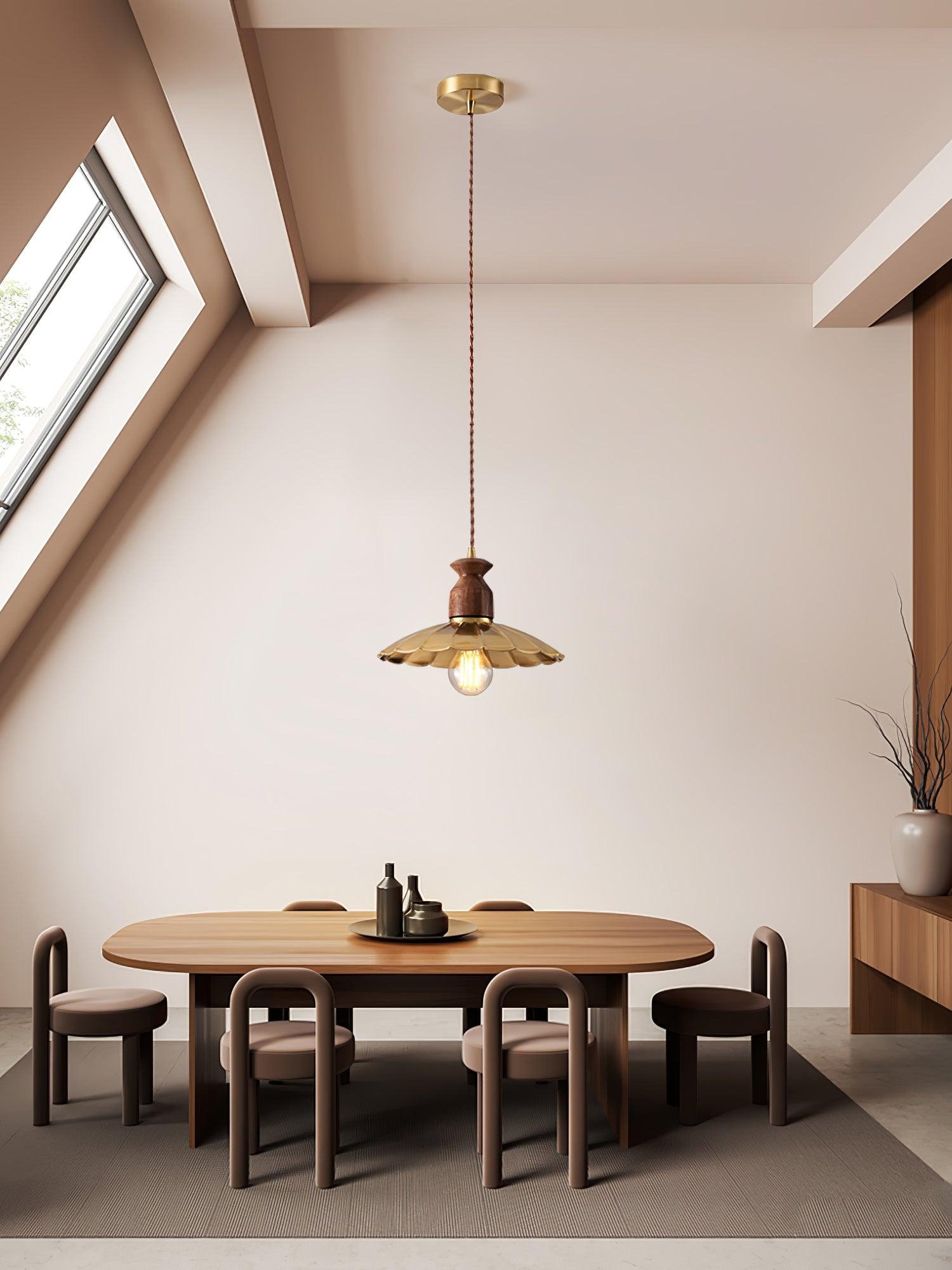 Brass Crest Pendant Light T1581
