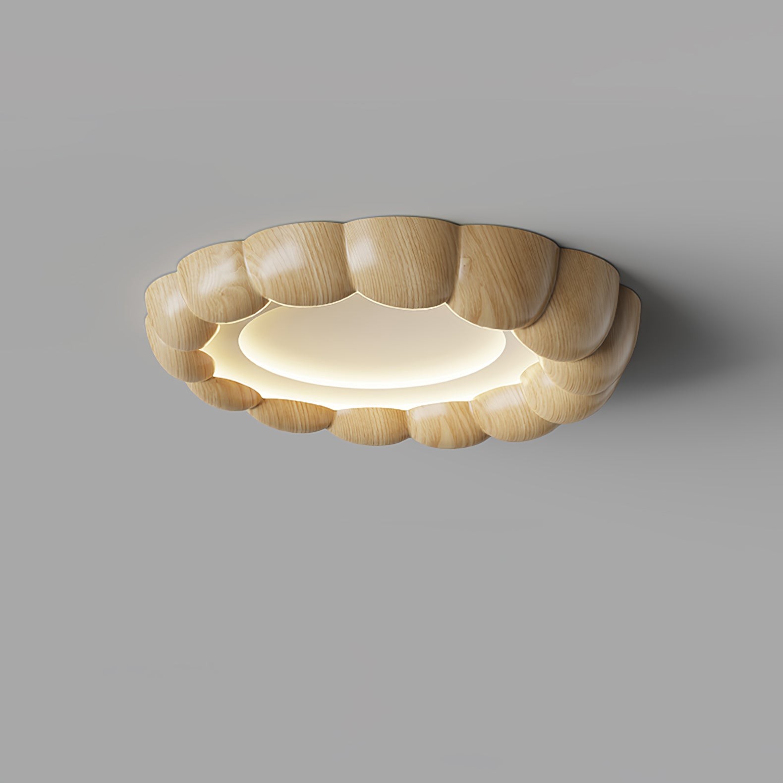 Faux Wood Ripple Ceiling Lamp M456