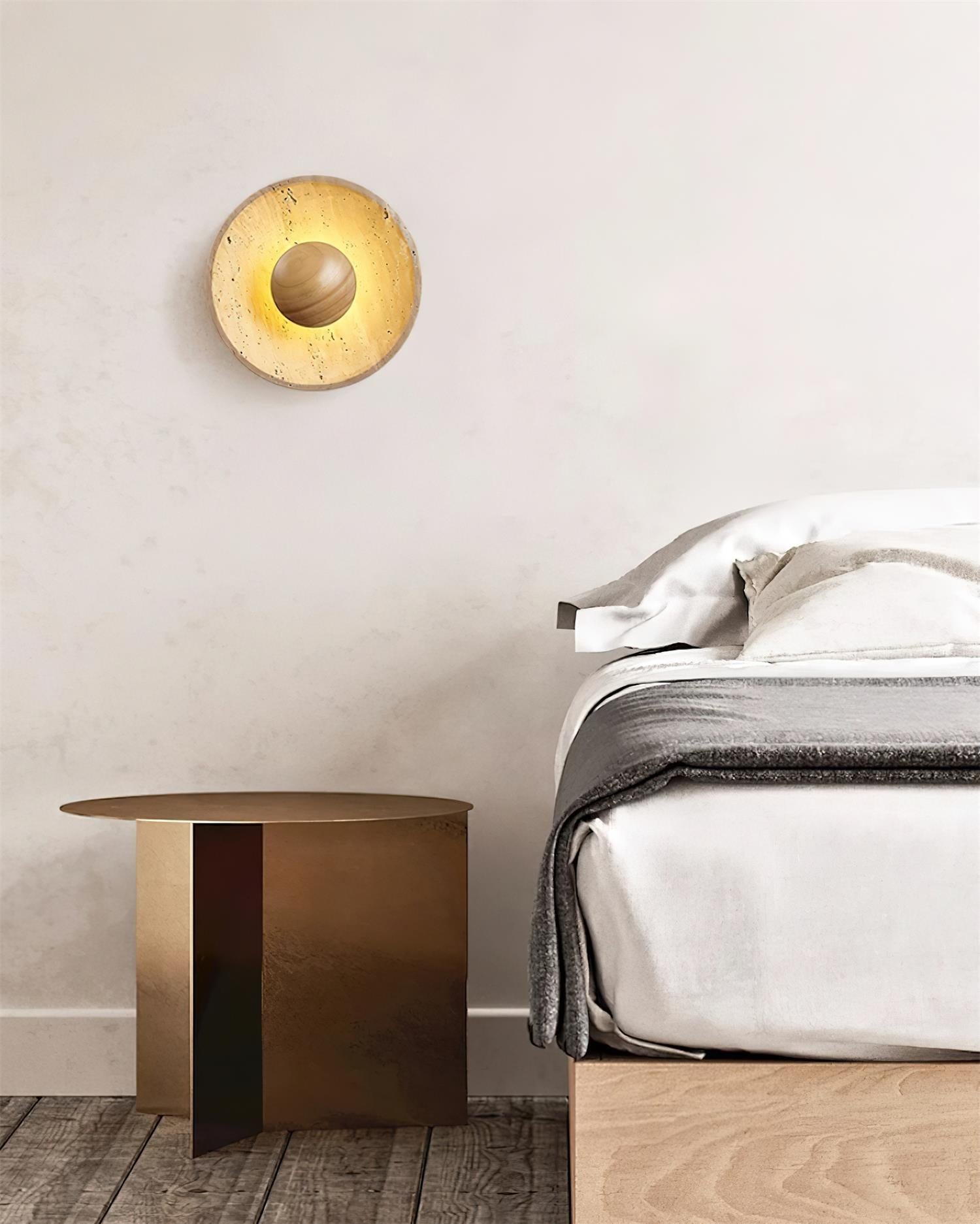 Cream Style Wooden Sphere Wall Lamp M148