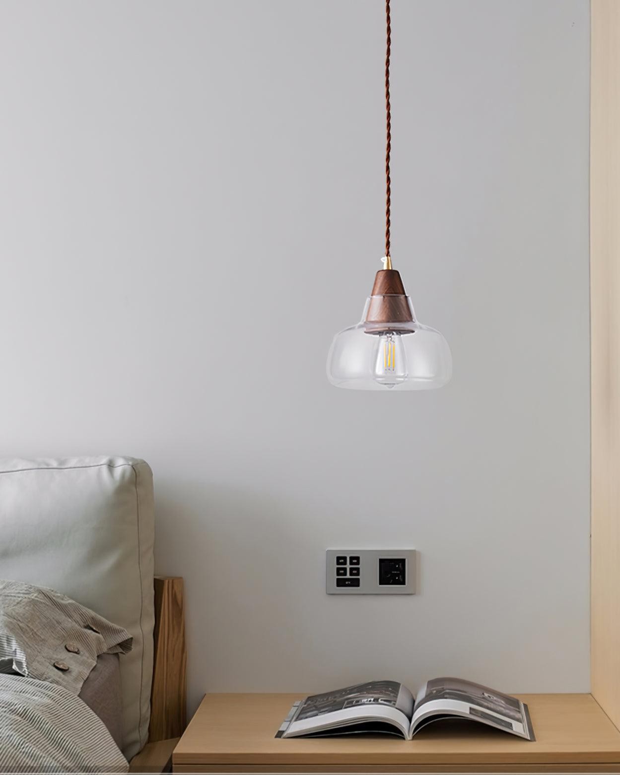 Walnut Glass Pendant Lamp M200