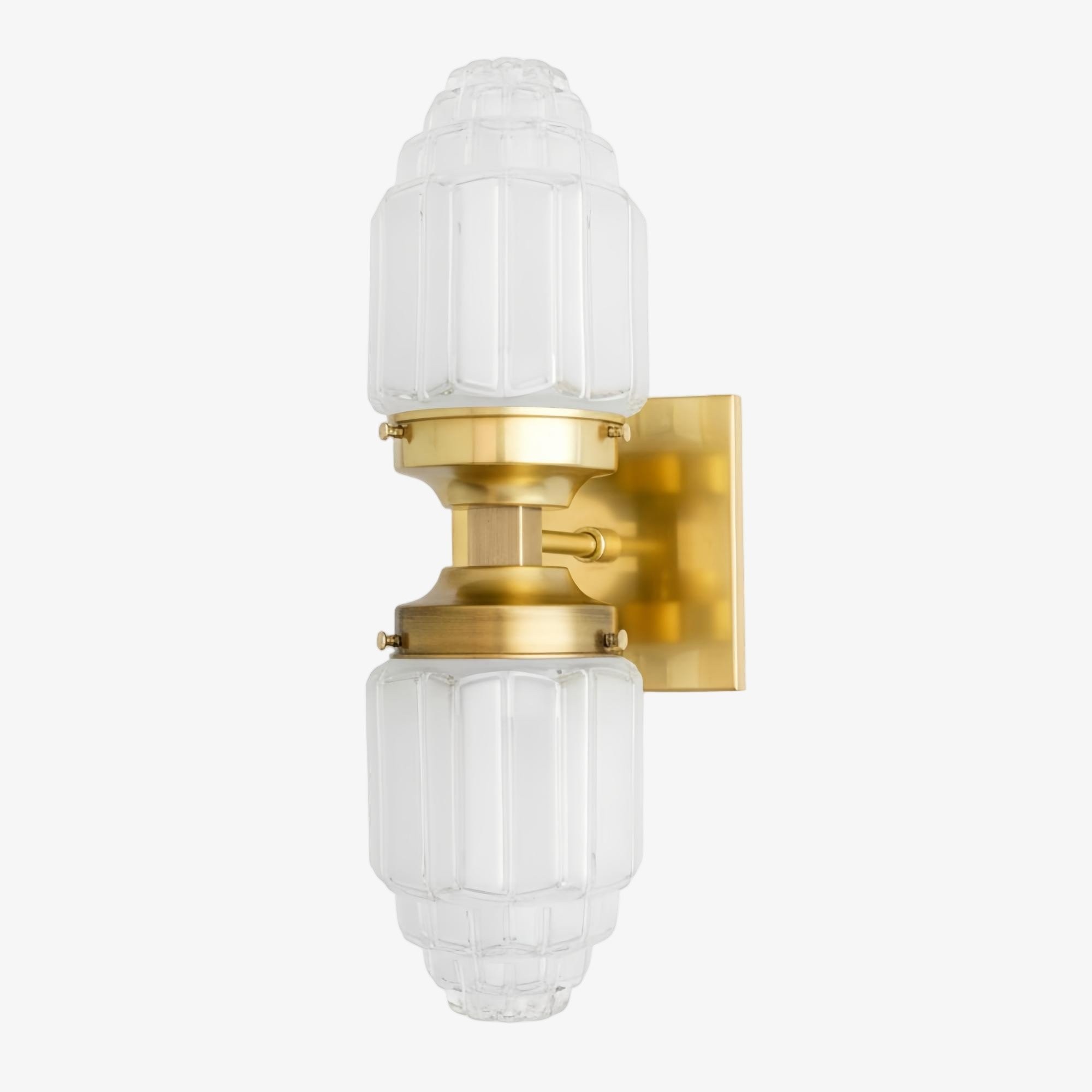 Tierlux Glass Art Deco Wall Sconce - Glass Frosted Globes with Skyscraper Globe T294