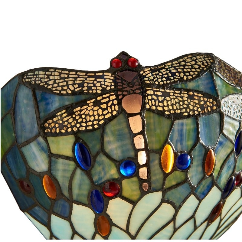 TF Dragonfly Pattern Wall light - Classic Hand-Cut Stained-Glass for Hallways & Bedrooms T923