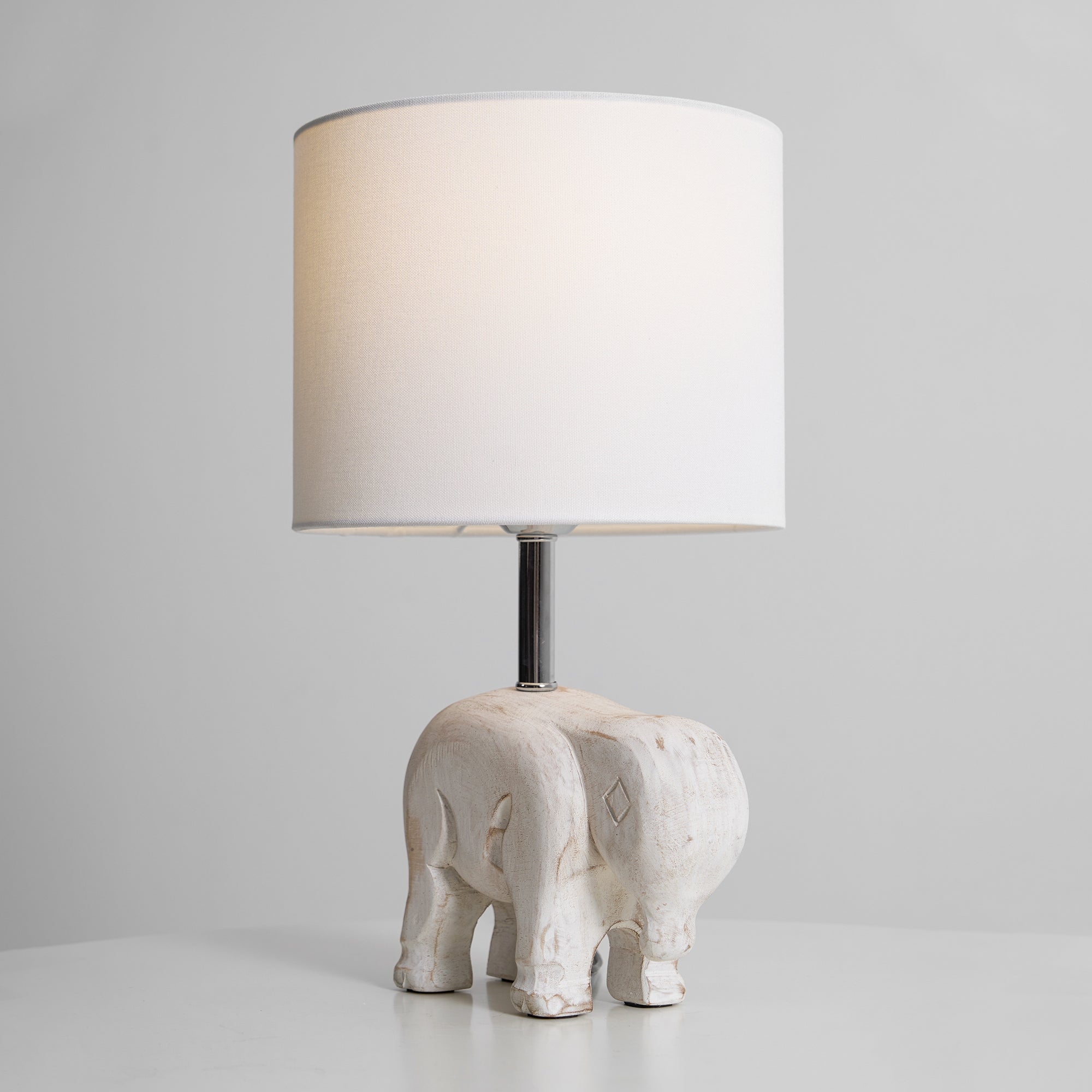 Carved Wood Animal Table Lamp T1745