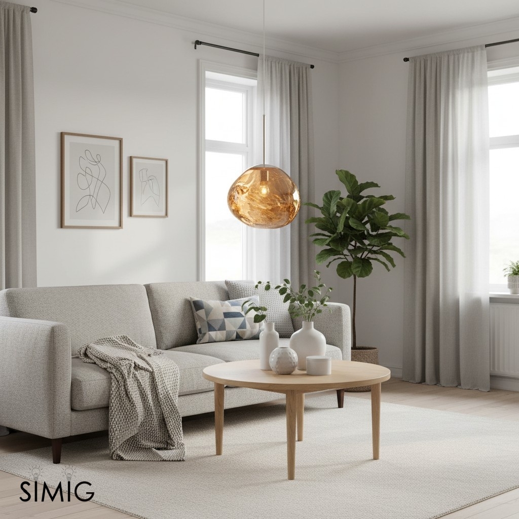Glass Dynamic Pendant Light - Artistic Metallic Glow Pendant for Dining Area S54