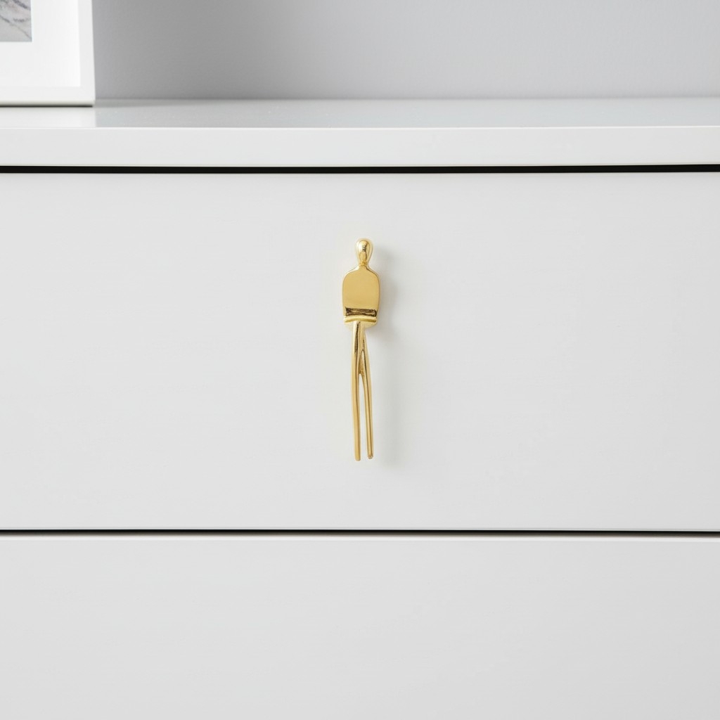 Verlitho Sculptural Metal Handle – Contemporary Drawer Pull Decor T1188