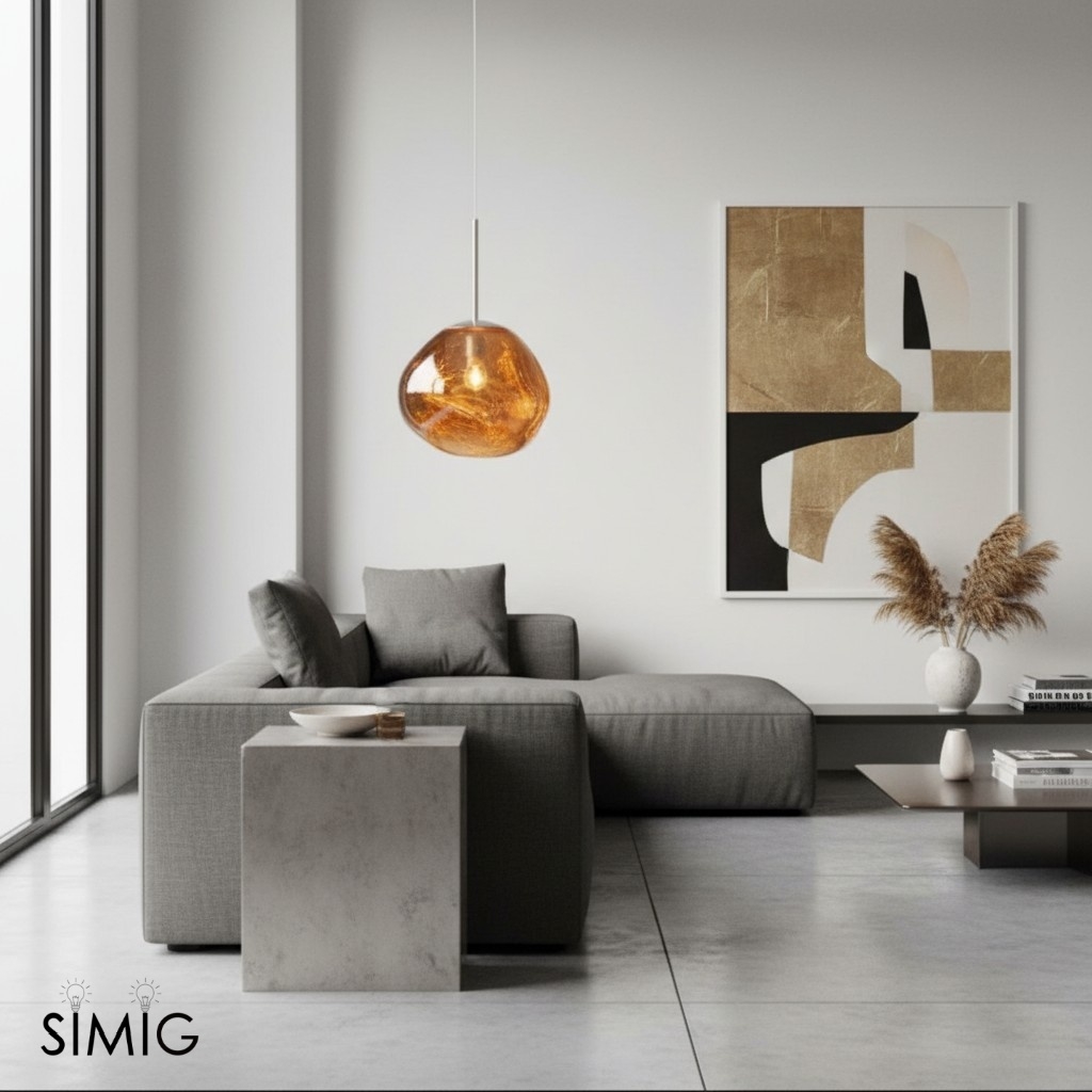 Glass Dynamic Pendant Light - Artistic Metallic Glow Pendant for Dining Area S54