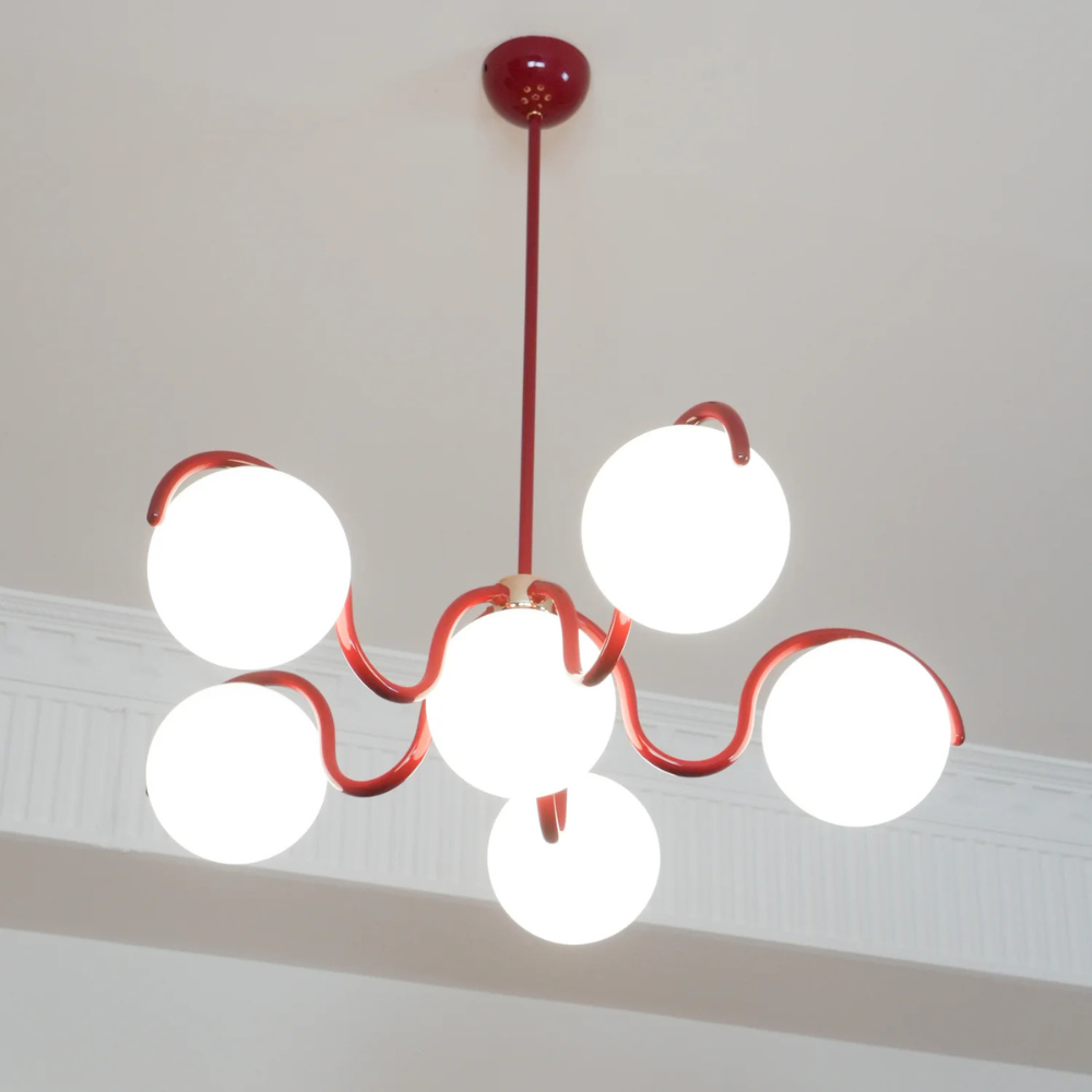 Sculptural Linear Chandelier with Elegant Flowing Silhouette S223