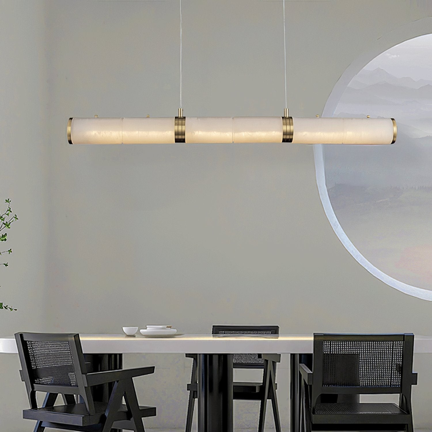 Luxurious Alabaster Beam Pendant Light M581