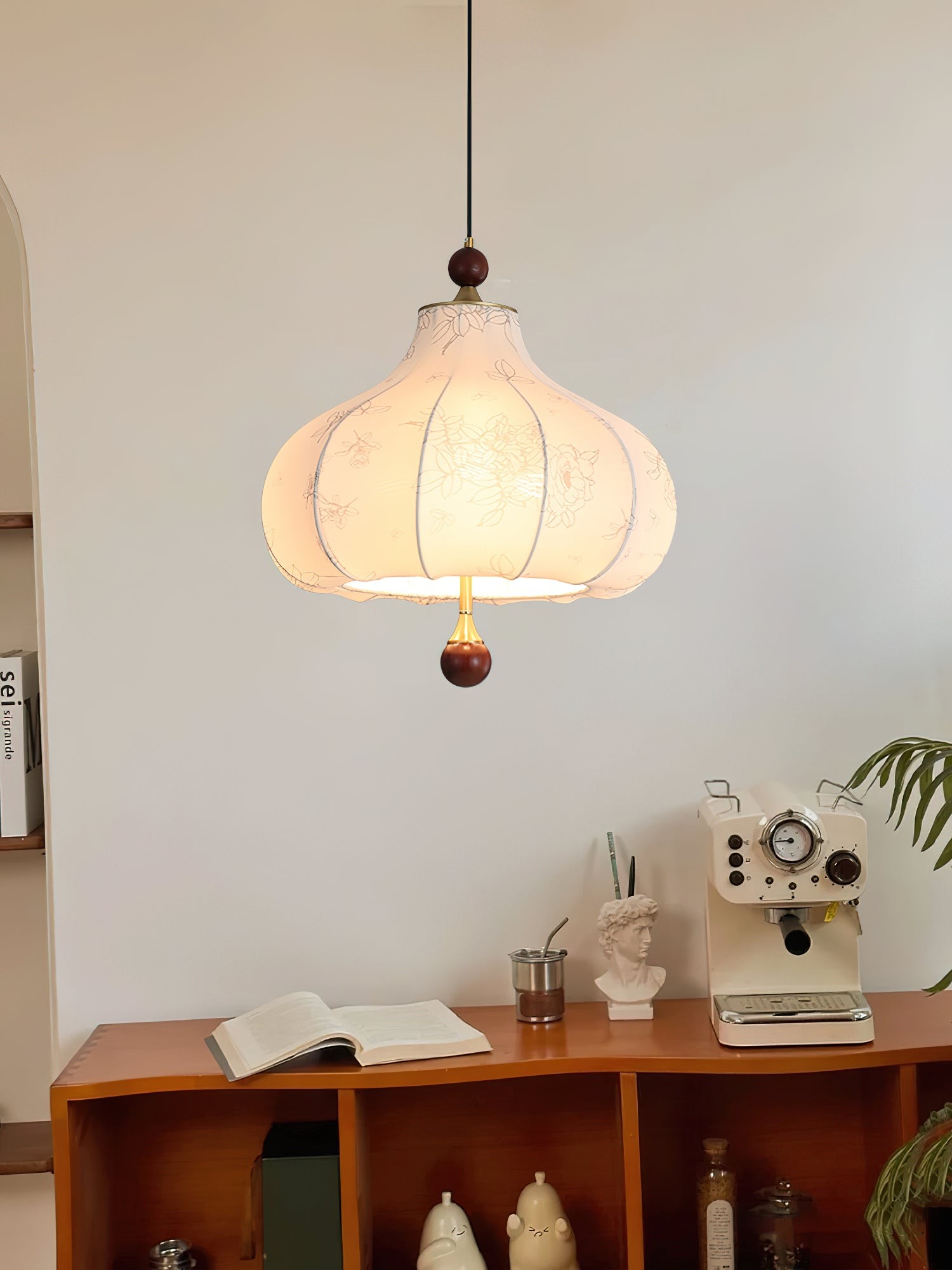French Retro Fabric Pattern Pendant Lamp M562