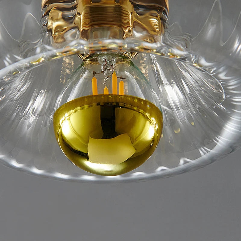 Clara Rays Contemporary Brass Glass Ceiling Light T2175