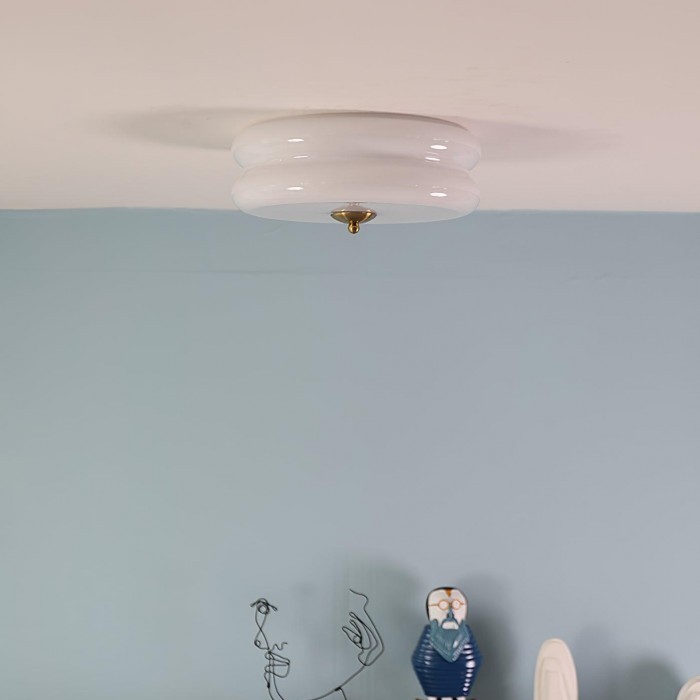 Vintage Glass Flush Mount Ceiling Light S115