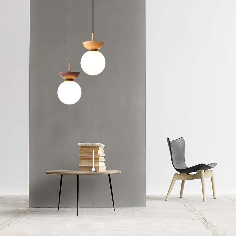 Nordic Semi Wooden Pendant Light S63