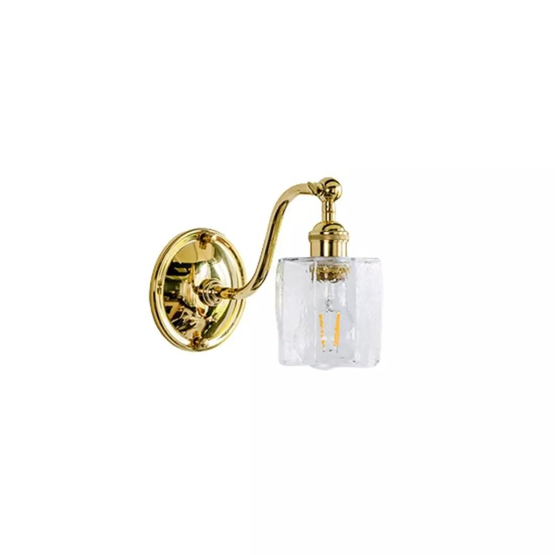 Vintage Brass Glass Wall Light S70
