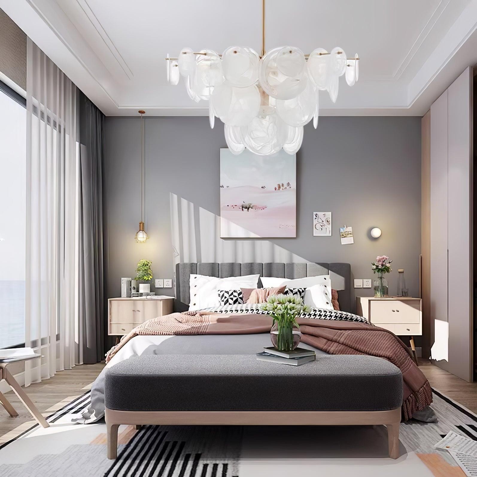 Brass Discs Cascading Chandelier M471