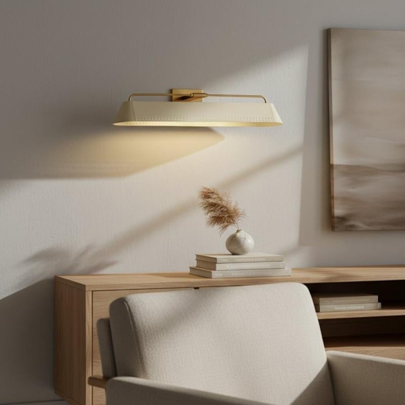 Libris Wall-Mounted Picture Light - Modern Steel Frame with Soft Sand Shade for Entryway T606