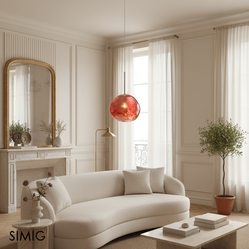 Glass Dynamic Pendant Light - Artistic Metallic Glow Pendant for Dining Area S54