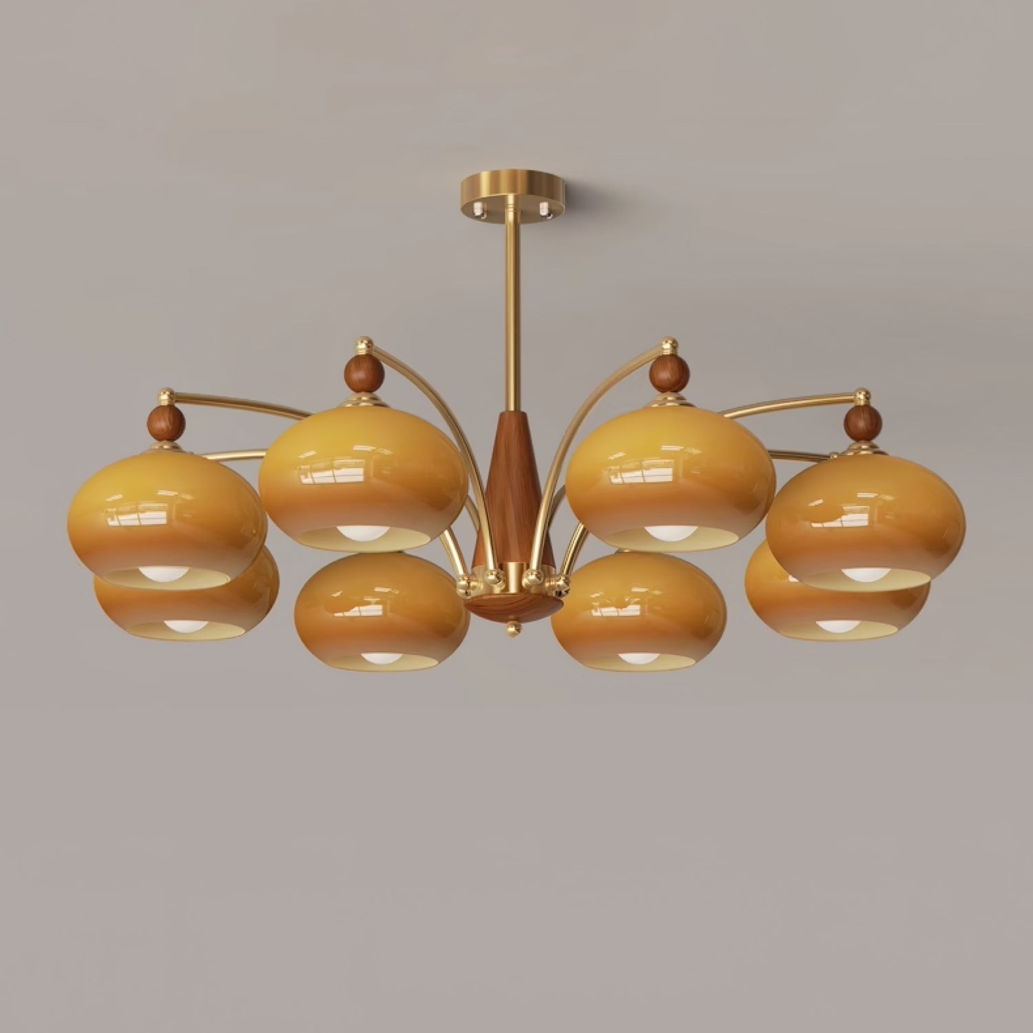 Vintage Multihead Persimmon Chandelier M325
