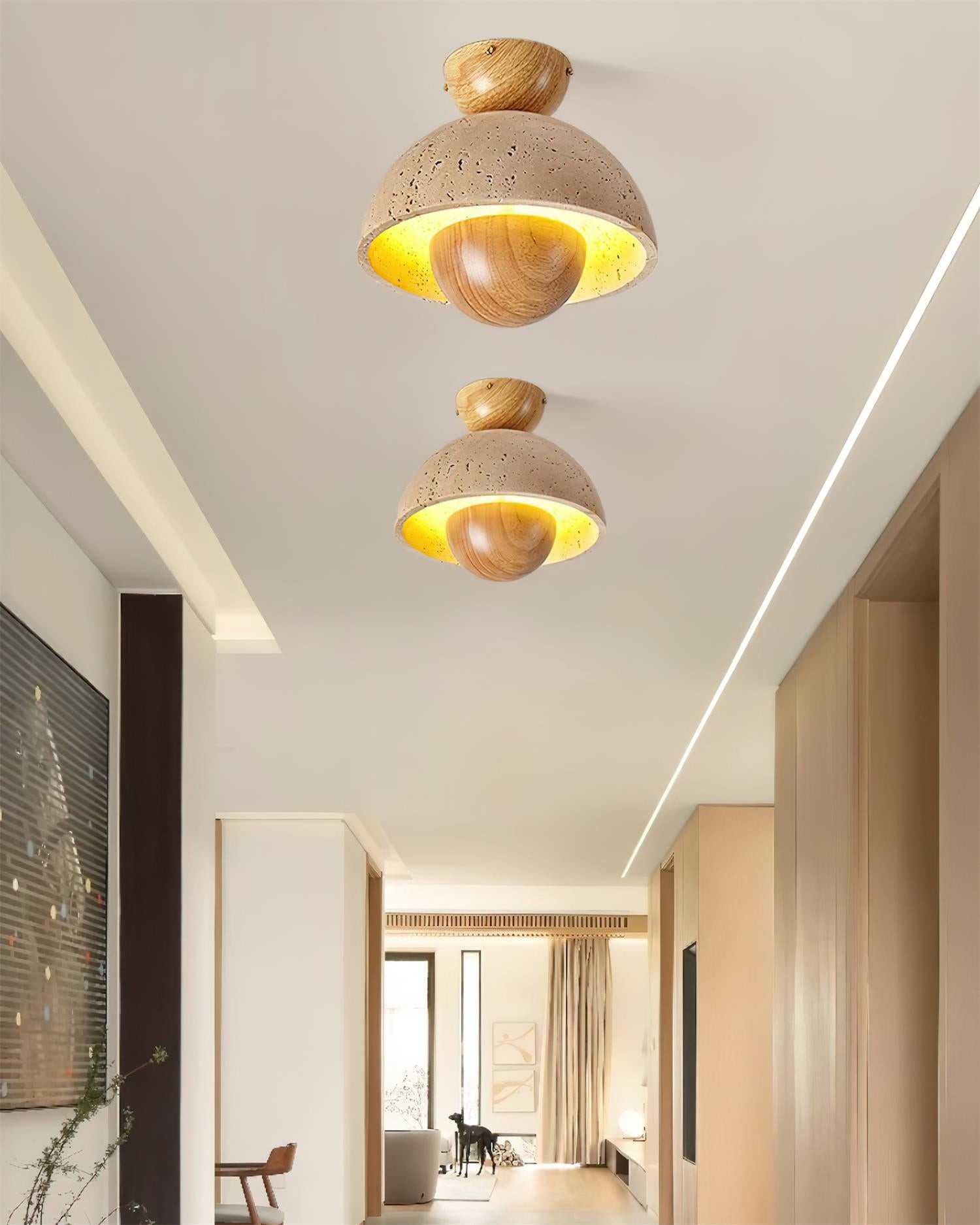 Japanese Wooden Inverted Ceiling Light M88