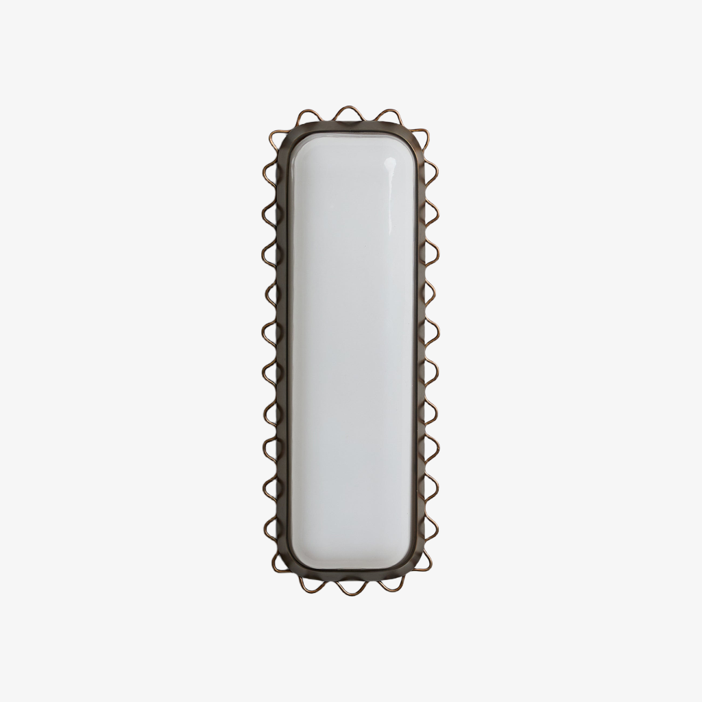 Glowvera Wall Sconce - Wavy Metal Frame Design Modern Glass-Shade Sconce for Hallway T683