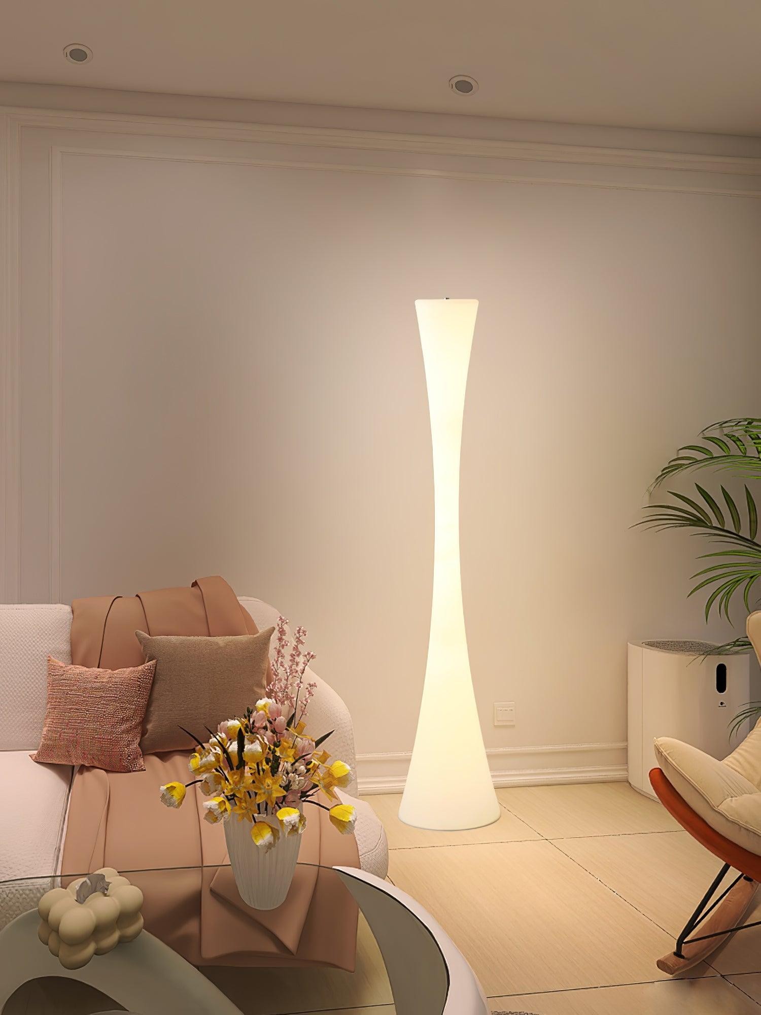 Romantic Simple White Column Floor Lamp G06
