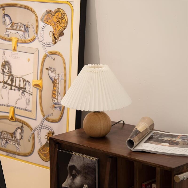 Modern Pleated Table Lamp Beside Lamp