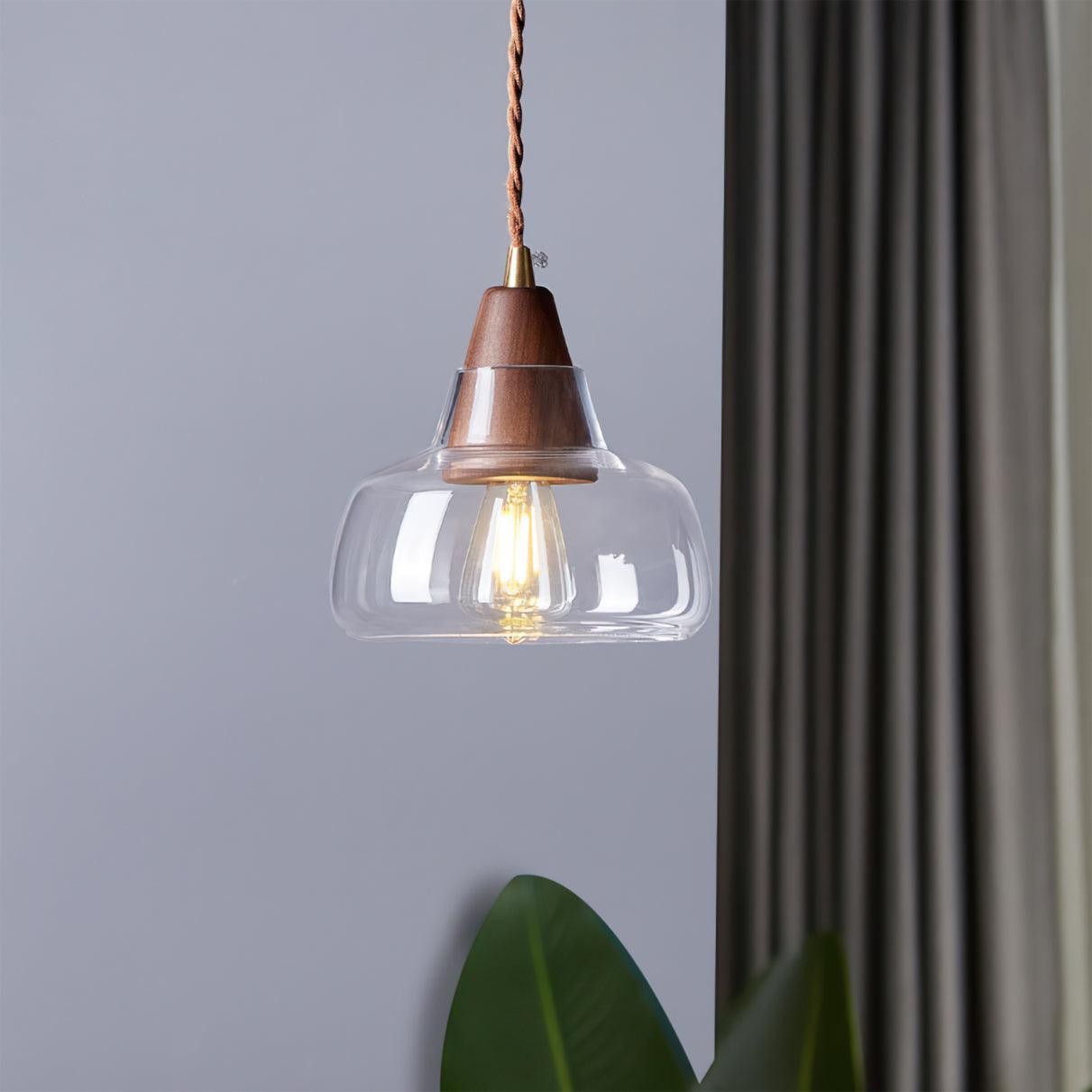 Walnut Glass Pendant Lamp M200