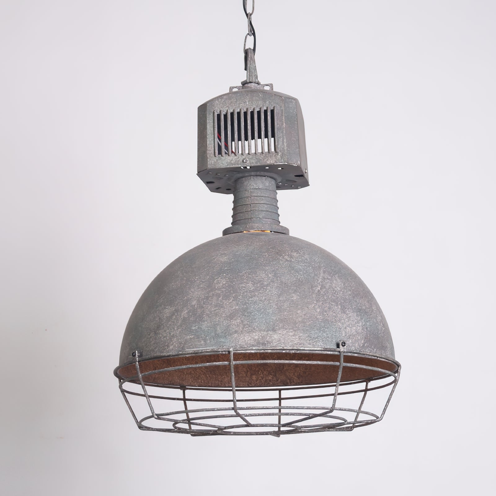 Caged Industrial Metal Pendant Light T1693
