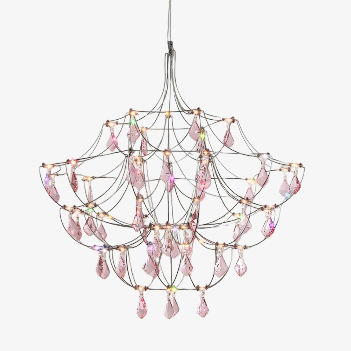 Crynora French Crystal Chandelier - Romantic Firefly Design in Luxe Style for Dining Room or Bedroom T504