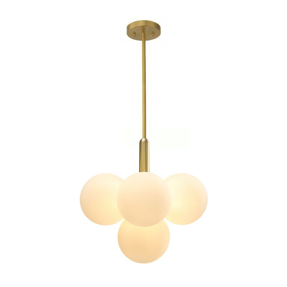 Opal Glass Bubble Cluster Grape Brass Chandelier for Dining Room