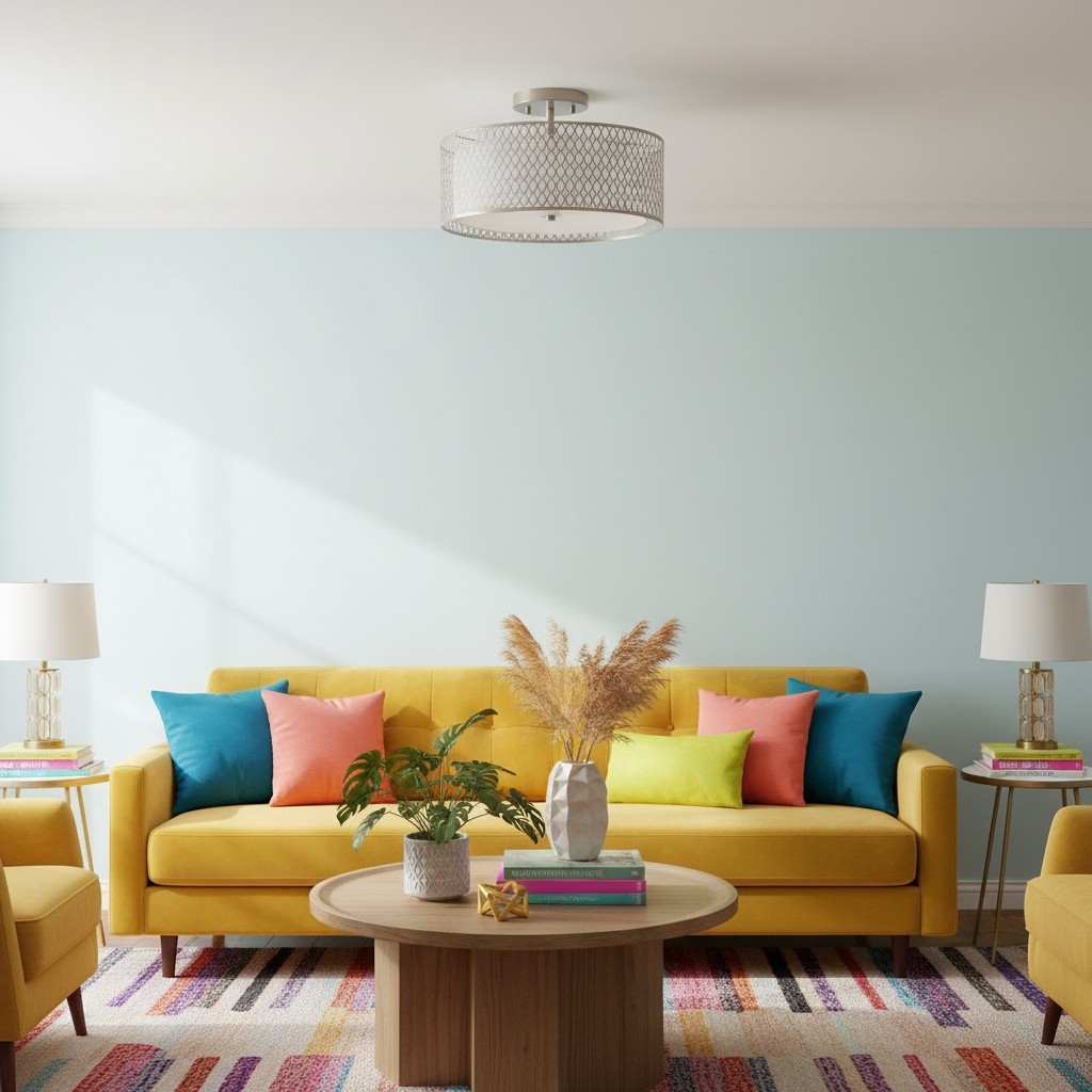 Liorin Geometric Mesh 3‑Light Flush Ceiling Light - Mesh Metal Frosted Glass Lamp for Living Room or Hallway T865