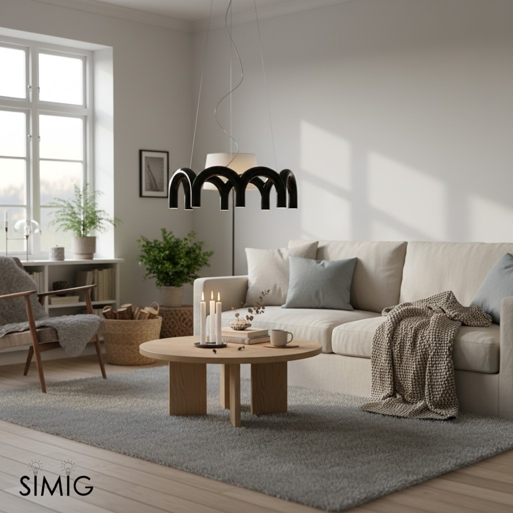 Contemporary M Shaped Circle Chandelier with Elegant Design for Home S367