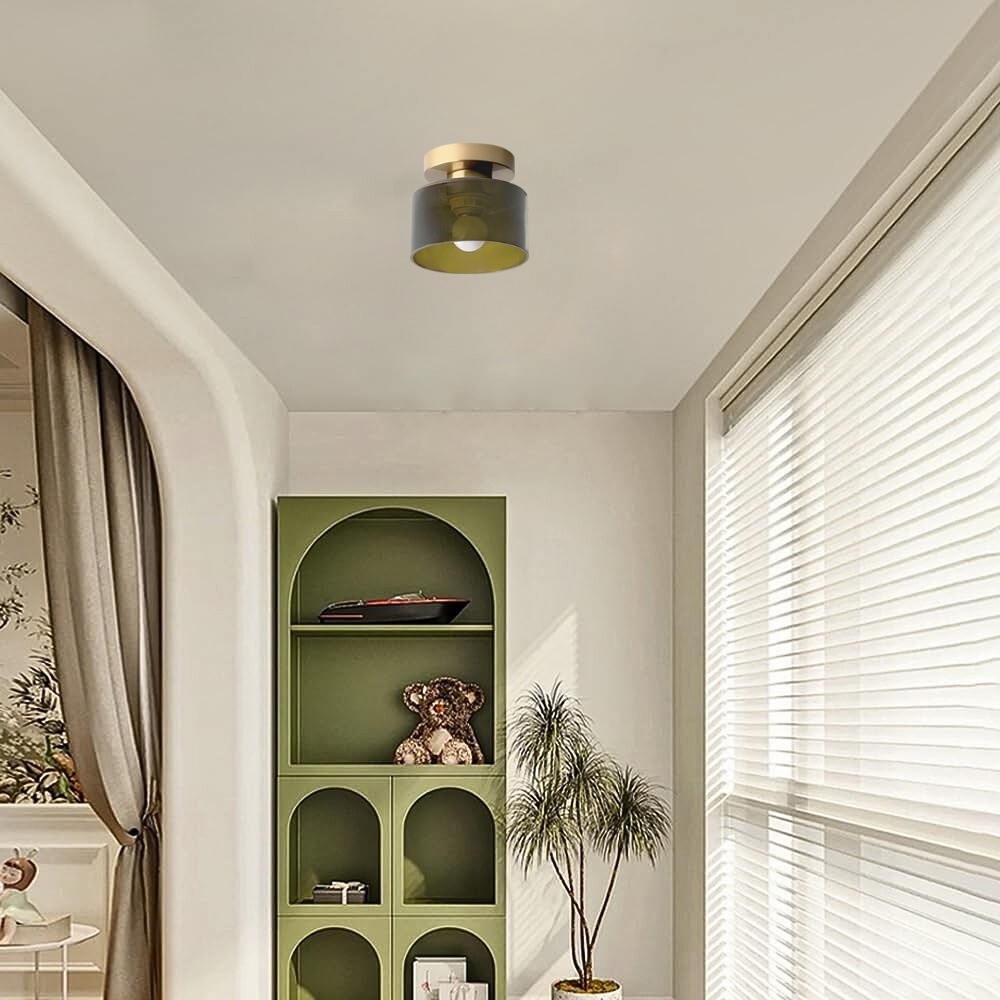 Morandi Cylinder Glass Ceiling Light – Colorful Touch For Hallway Spaces S216