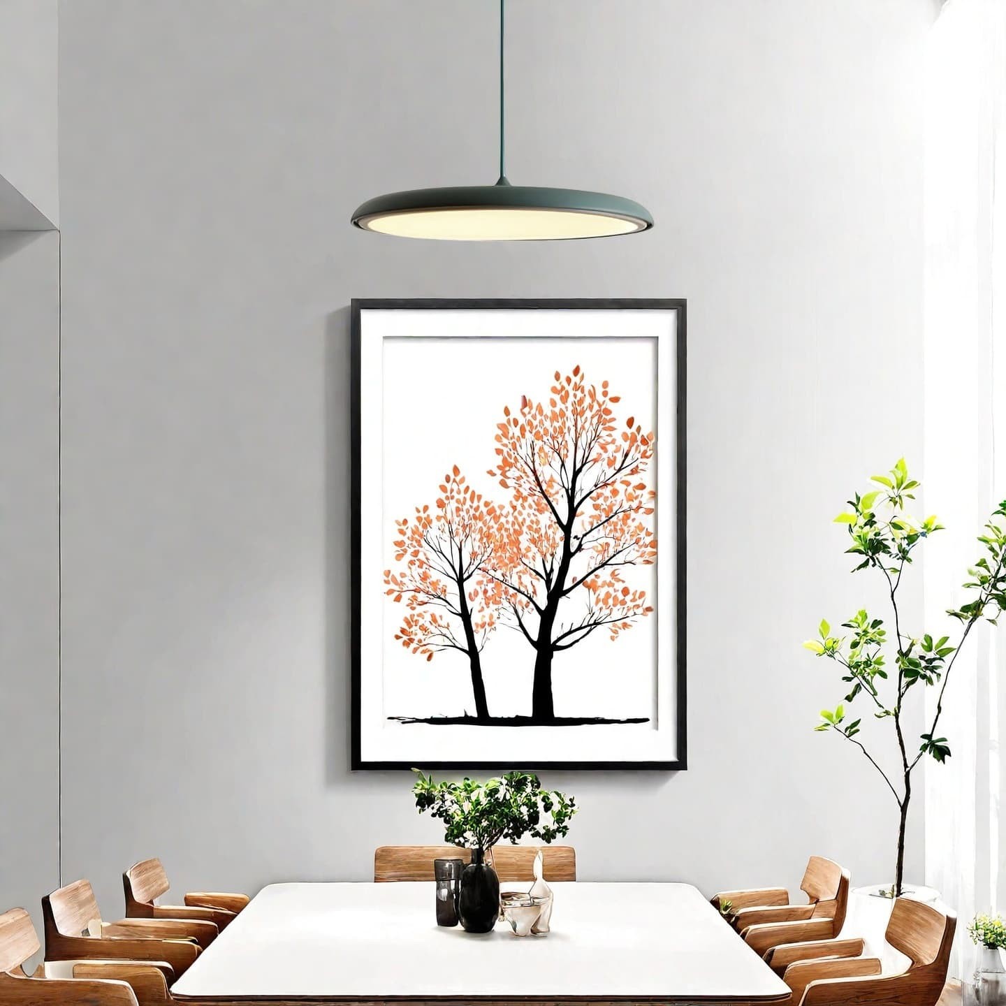 Modern Metal Saucer Pendant Light – Slim Design with LED Lighting M45