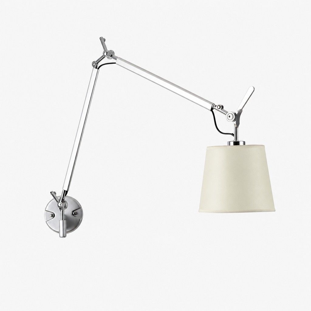 Lunavera Modern Capiz Shell or Fabric Shade Adjustable Arm Wall Lamp for Bedroom T2212