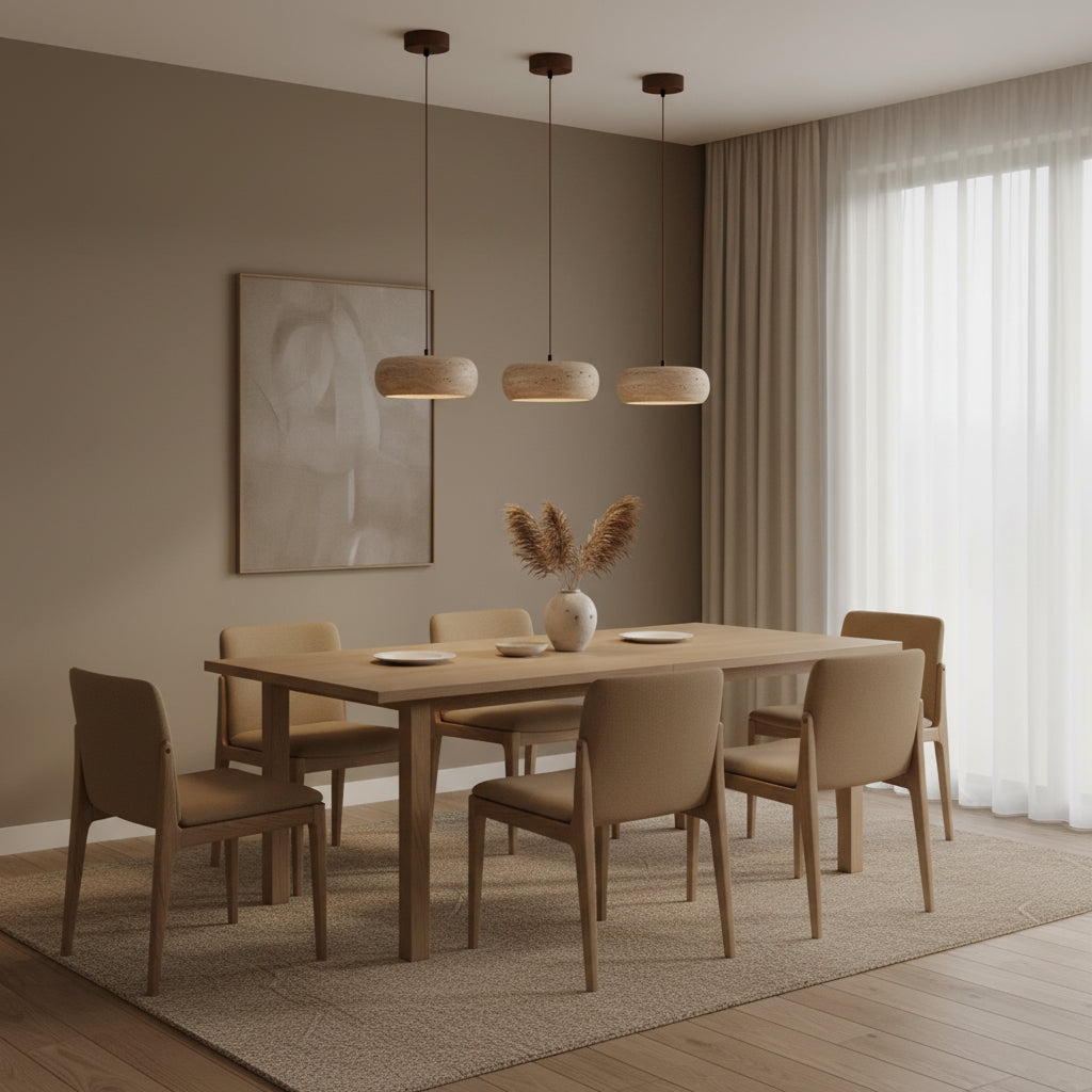 Travertine Drum Pendant Lamp T1832