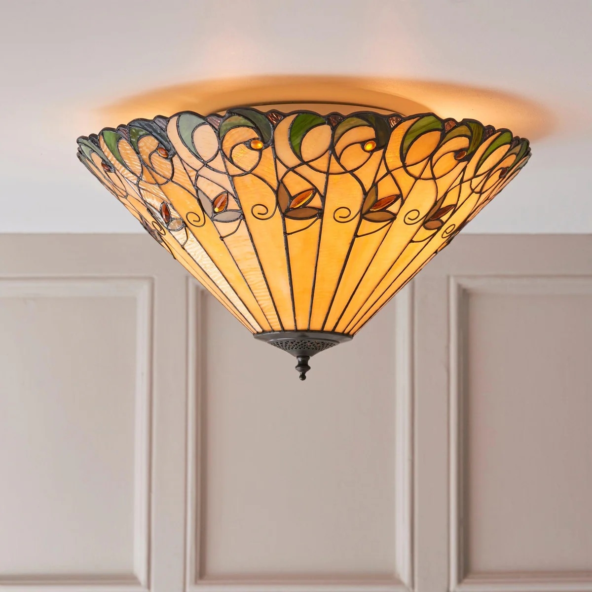 TF Jamelia Light - Decorative Art Glass - Flush Mount Timeless Style for Hallway T1041