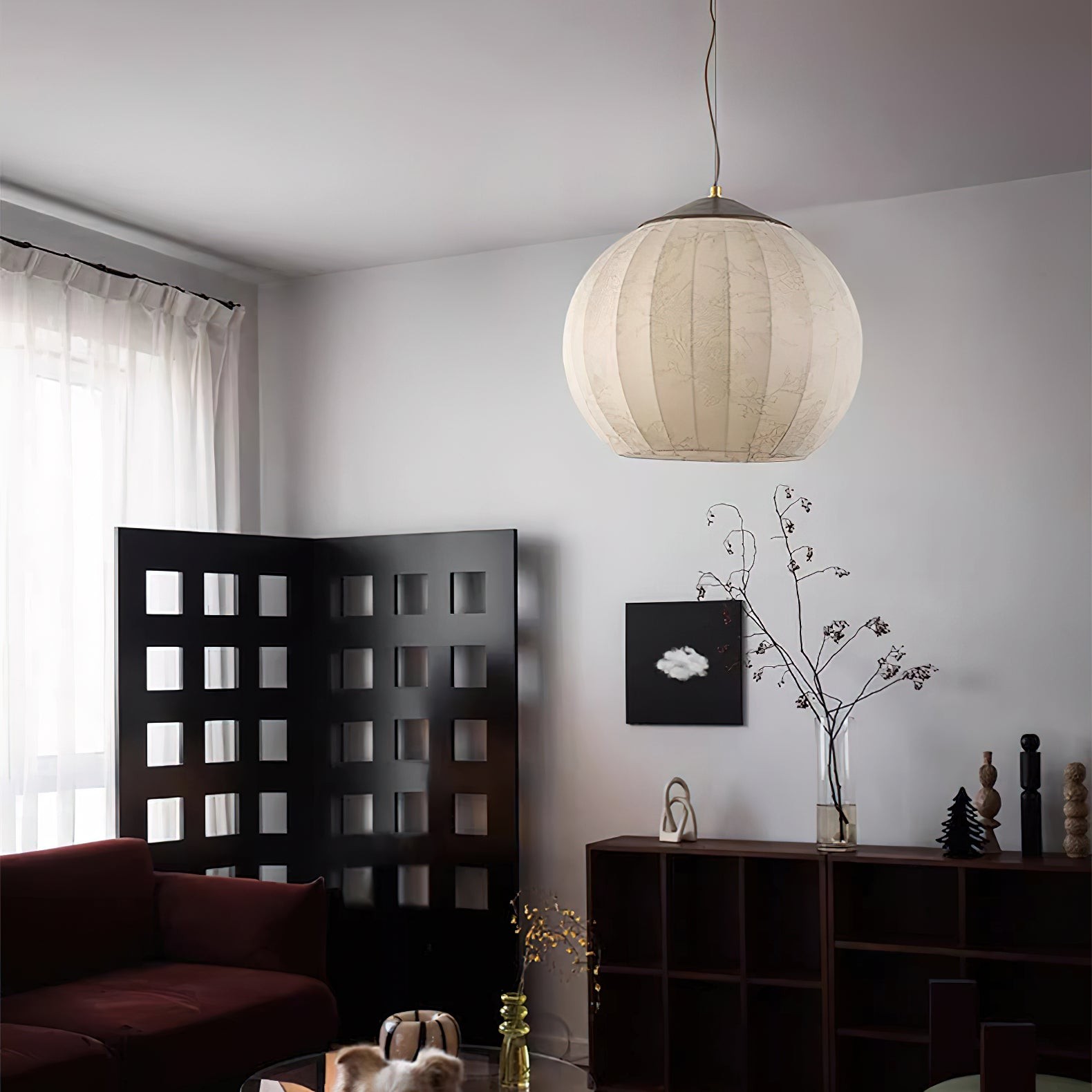 Japanese Style Fabric Lantern Pendant Lamp M547