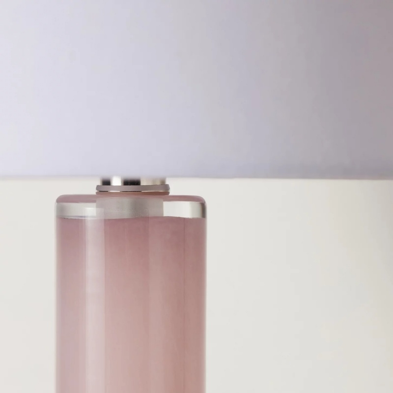 Savara Minimalist Table Lamp - Clean Glass Form with Fabric Shade for Bedrooms T721