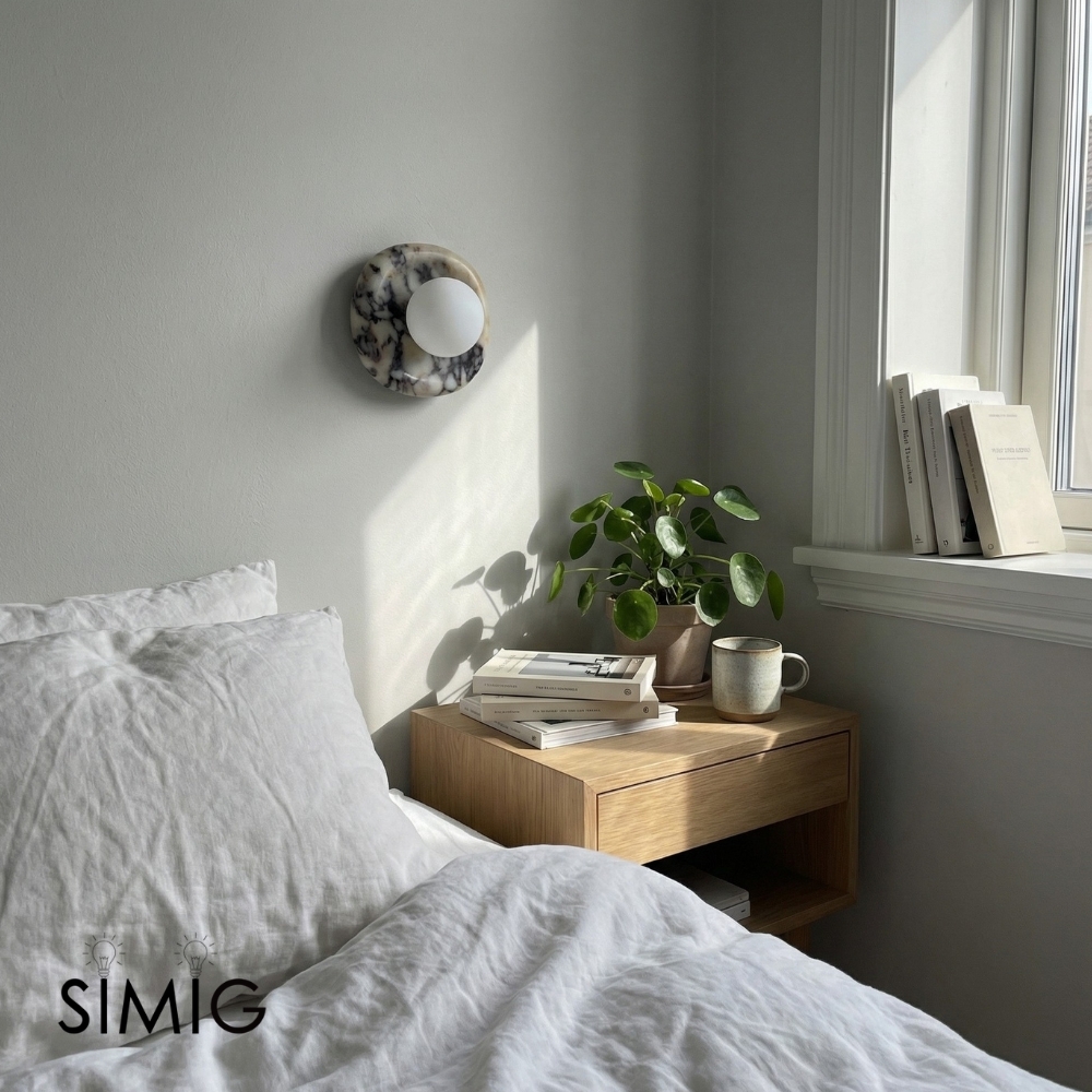 Oria Jade and Alabaster Wall Lamp - Elegant Interior Lighting T1199