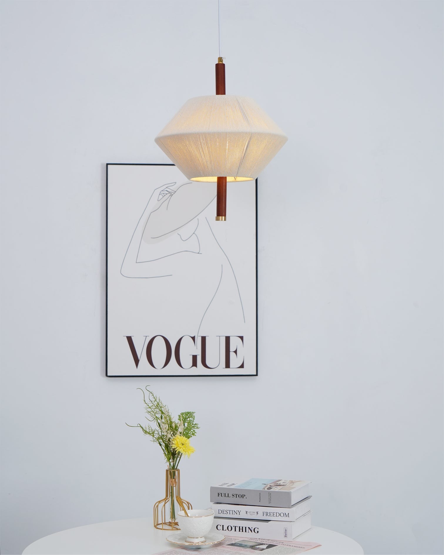 Japanese Wabi-Sabi Style Woven Fabric Pendant Lamp M10