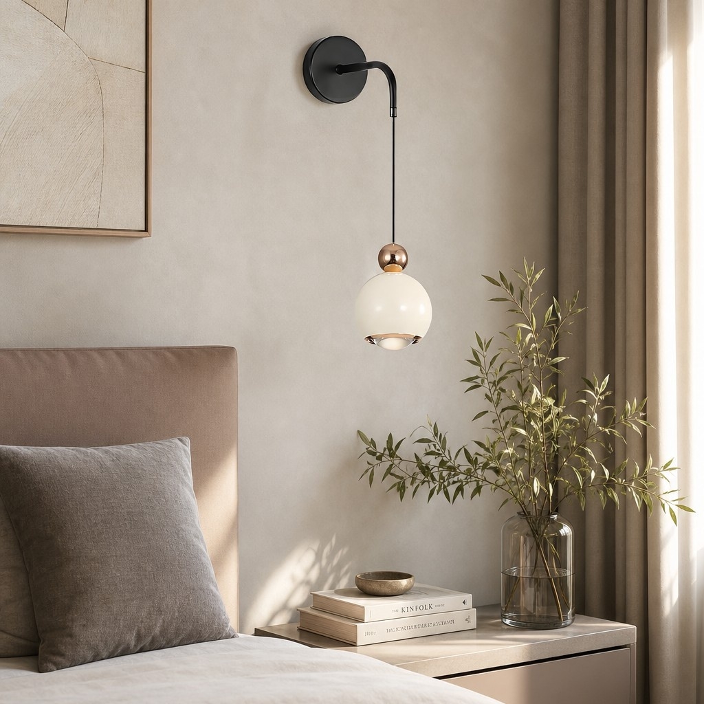 Glintap Nordic Globe Wall Mounted Light - Minimal Accent Lamp for Bedroom Interior T2207