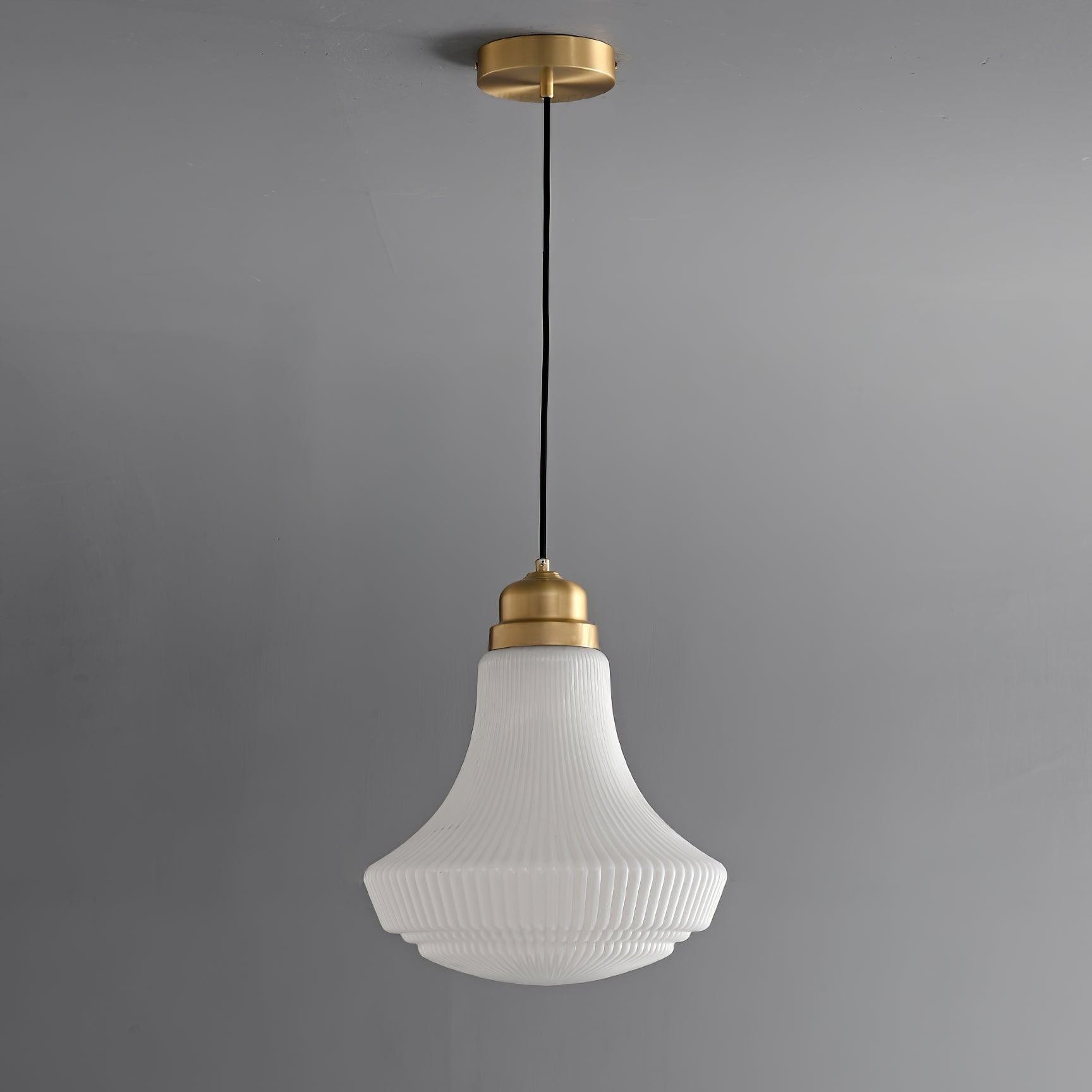 Classical Brass Alabaster Glass Pendant Lamp M318