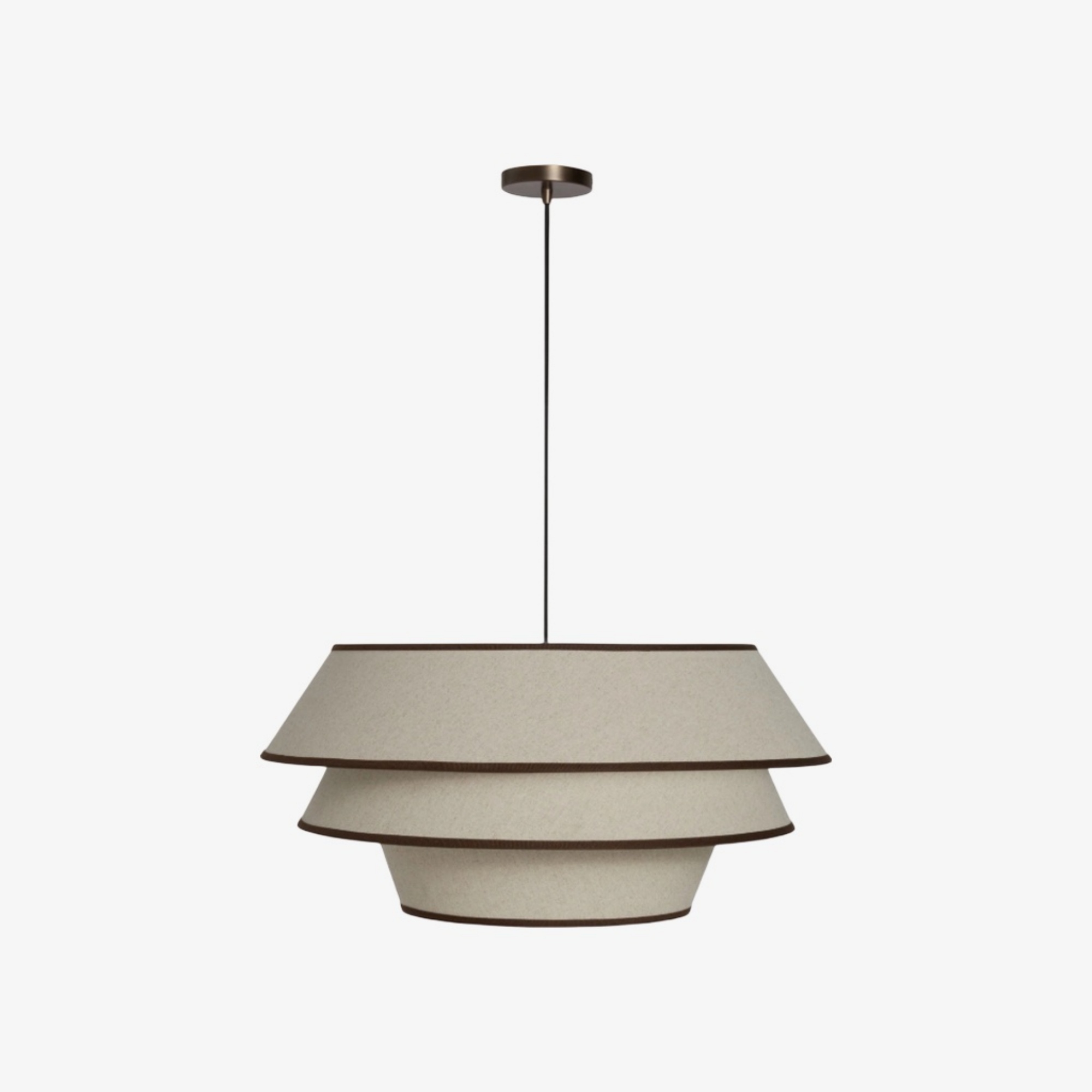 Tarivon Steel Frame Pendant with Fabric Shade - Modern Hanging Lamp for Dining Rooms T696