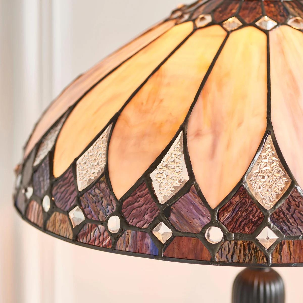TF Brooklyn Tiffany Lamp Stained Glass Mosaic Table Lamp - Classic Art Deco Style for Living Room T1021