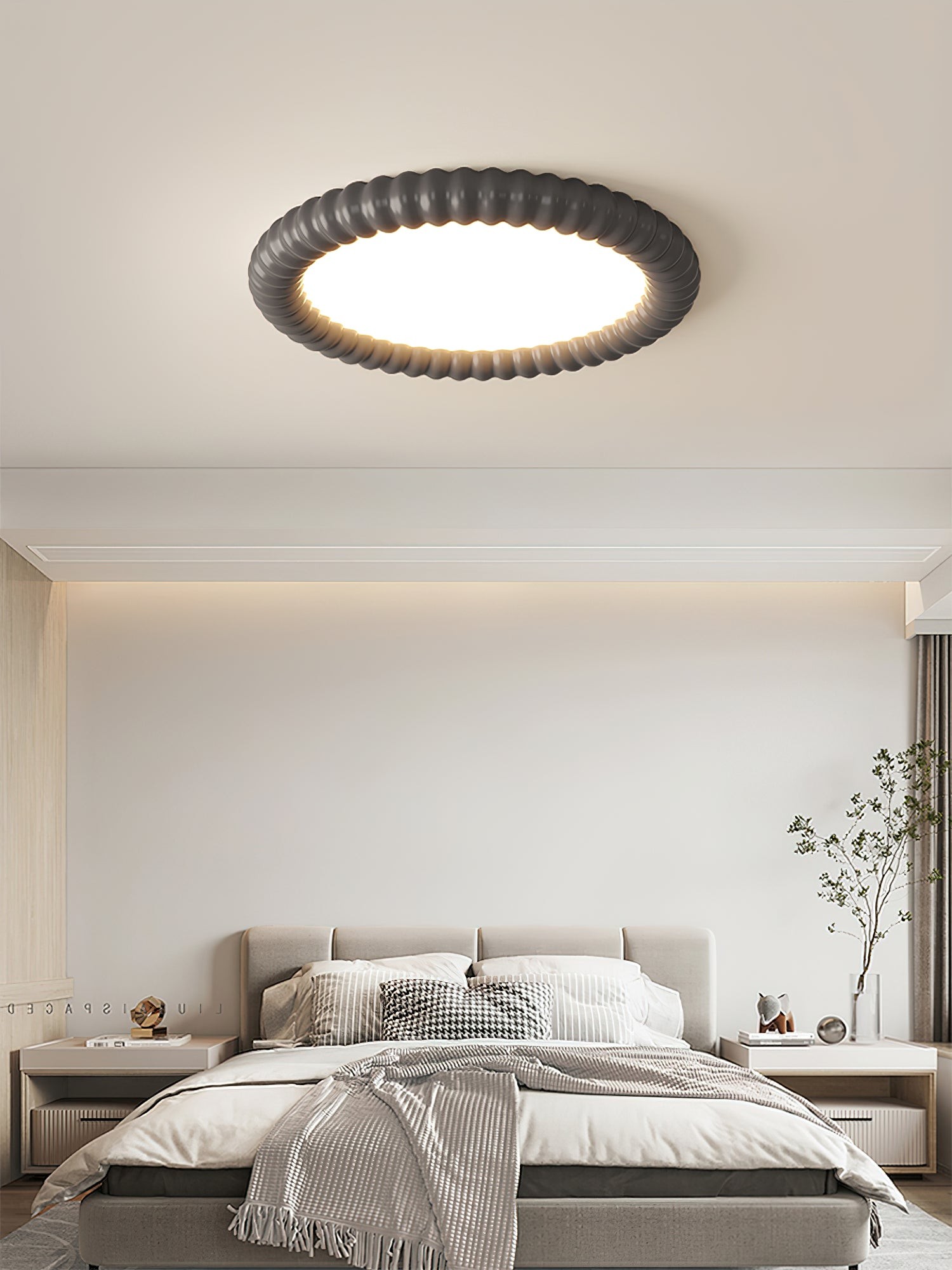 Cream Style Ripple Ring Ceiling Lamp M421