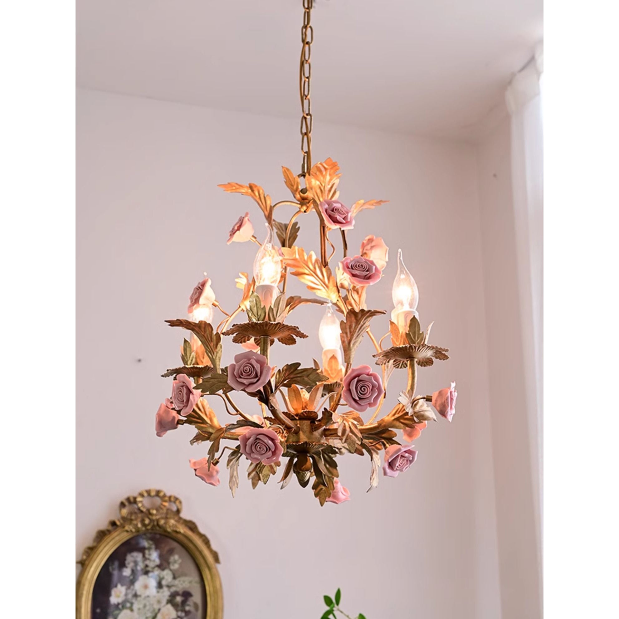 Ceramic Rose Chandelier T1897