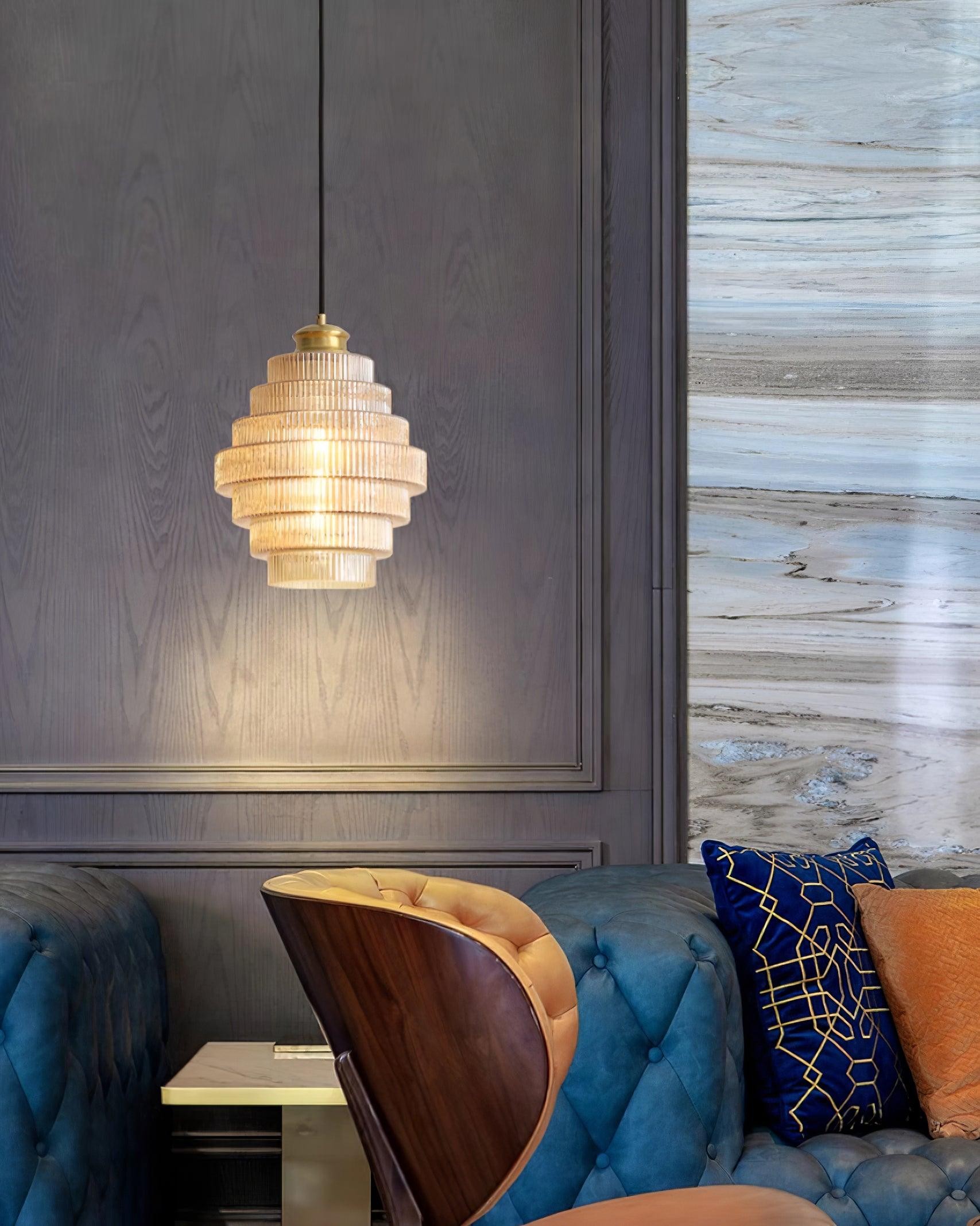 Modern Creative Pleated Design Glass Pendant Lamp M48