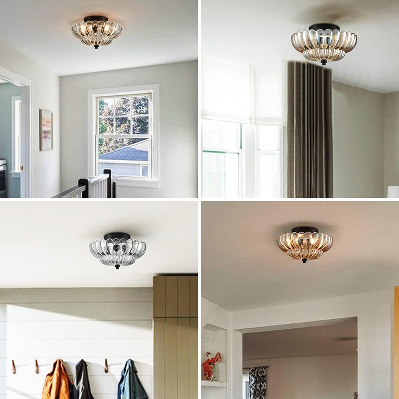 Semi Flush Mount Ceiling Lights Umbrella Shape Glass Lamp G58
